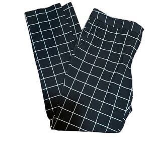 Vince Camuto Women's Grid Pattern Black Trousers Size 6